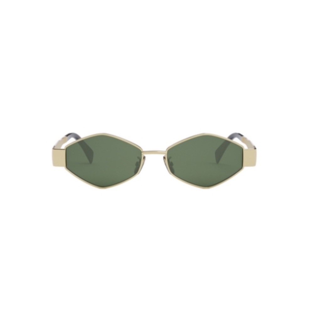 Celine Hexagon Metal Triomphe CL40254U 30N Metal Shiny Endura Gold Sunglasses - Picture 2 of 2